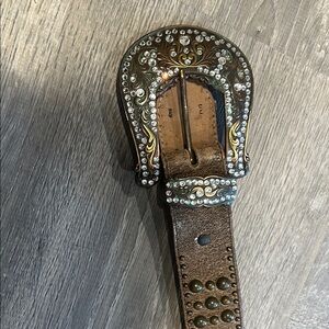 Studded Western Leather Belt